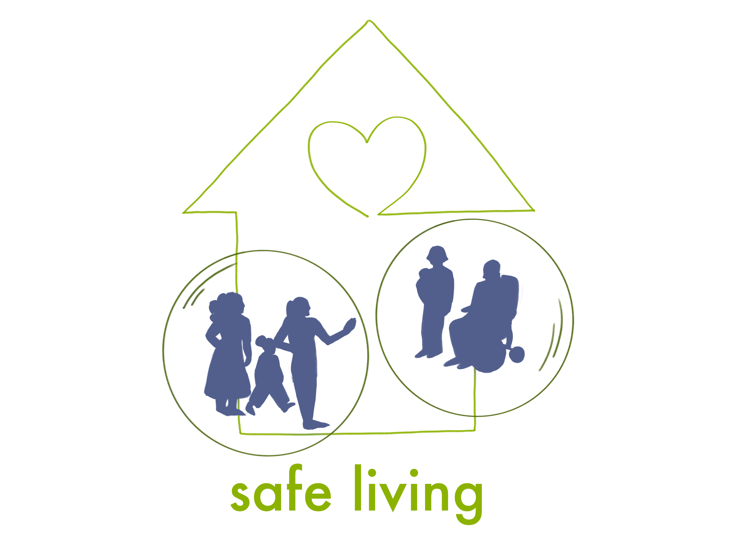 Safelviing Logo of people surrounded by the outline of a house